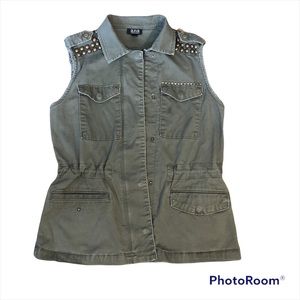 3/$12 A.n.a. Olive Green Studded Vest